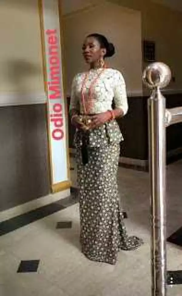 Photos: Genevieve Nnaji Dazzles In Native Gear For Oba Of Benin Coronation